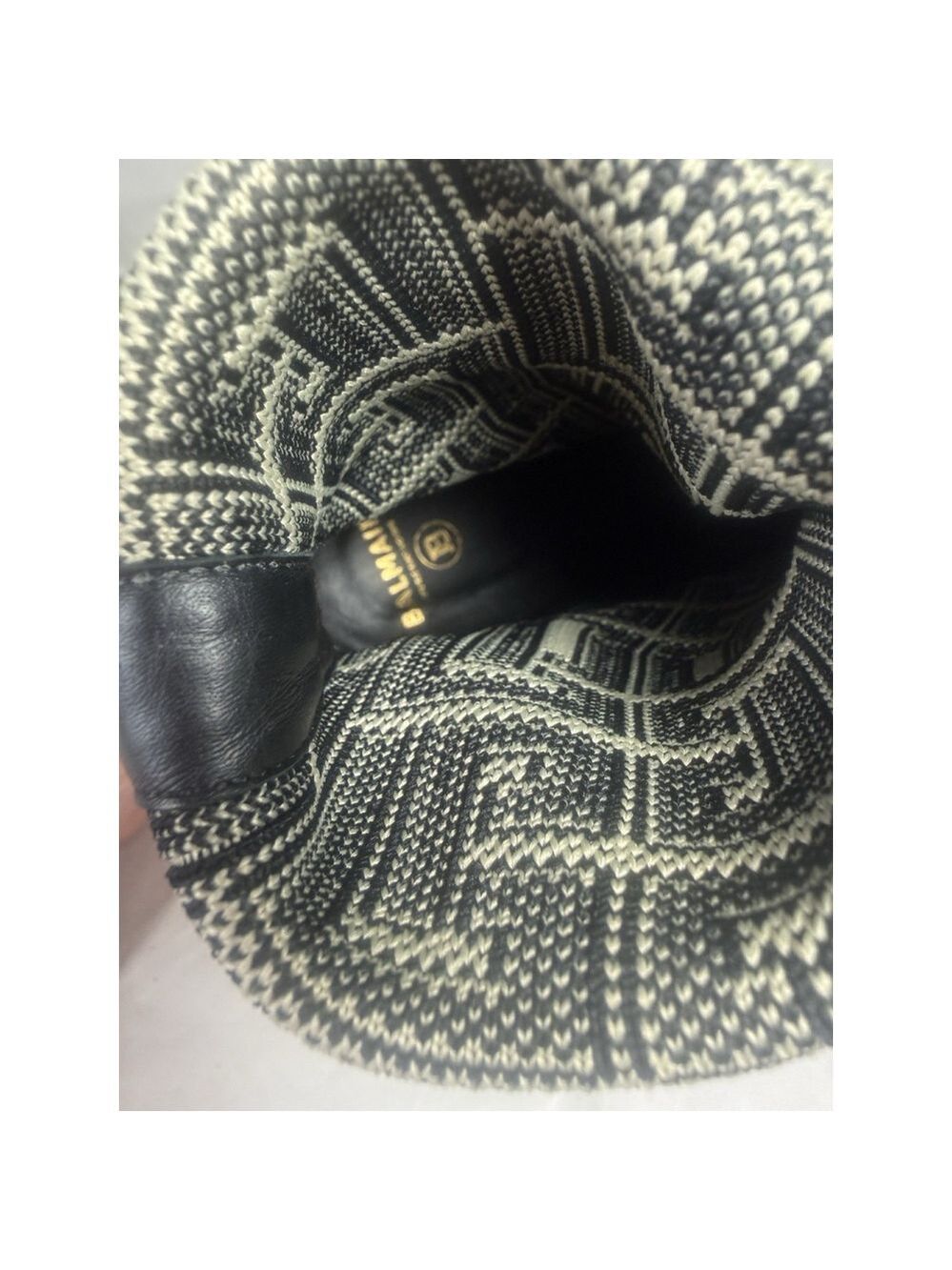 Balmain Skye Stretch Knit Ankle Boots EU 37 Monogram Pattern Made in Italy - Picture 9 of 16